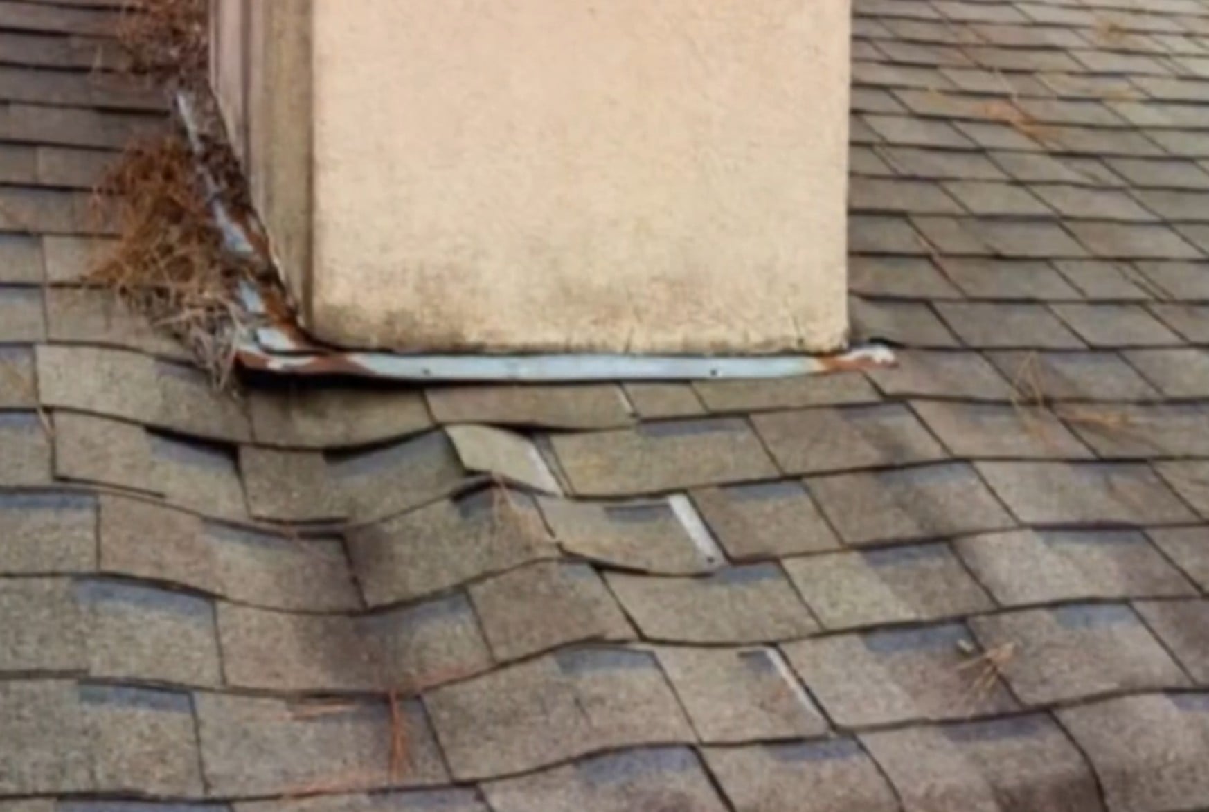 roof with water damage